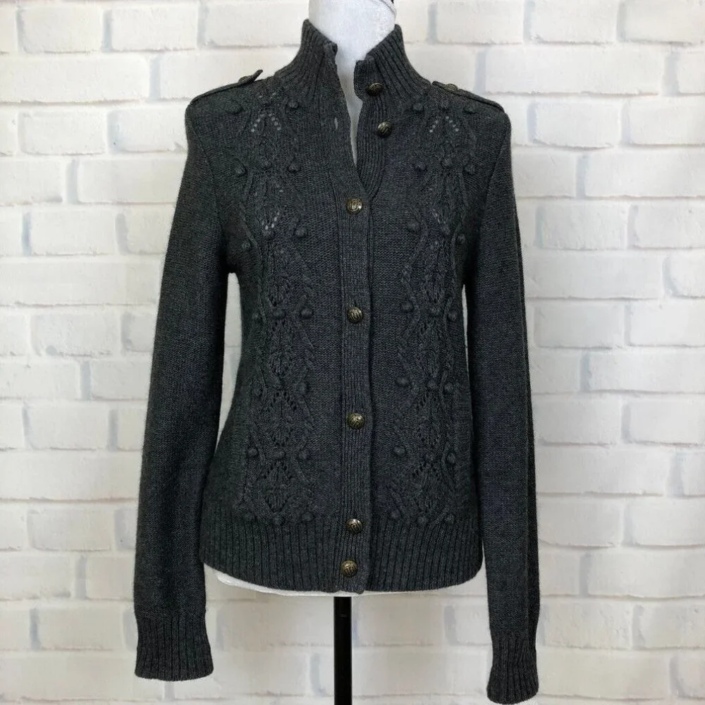 Talbots Gray Bauble Cardigan Sweater Size S - Picture 1 of 6